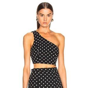Cinq A Sept XL NWT Dotted Maayan Polka Dot One Shoulder Top Extra Large